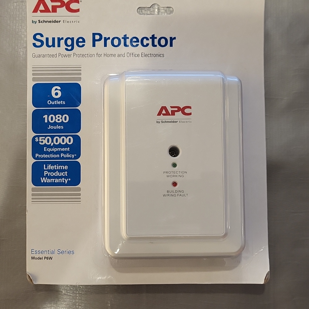 APC 6 outlet wall mount surge protector